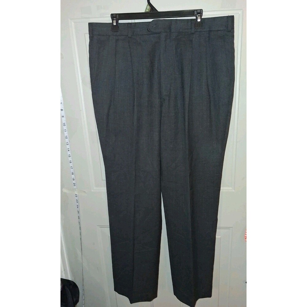 Vintage Geoffrey Beene Dress Pants Mens Gray Pleated USA Classic 36x30